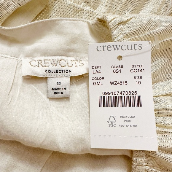 Crewcuts | Pin Tuck Dress in Gold Lamé (10) - Picture 6 of 7